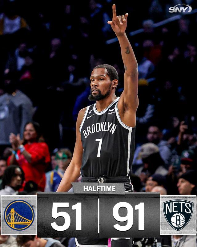 开云官方-刷爆纪录!篮网半场91分虐勇士 全场143分赛季新高